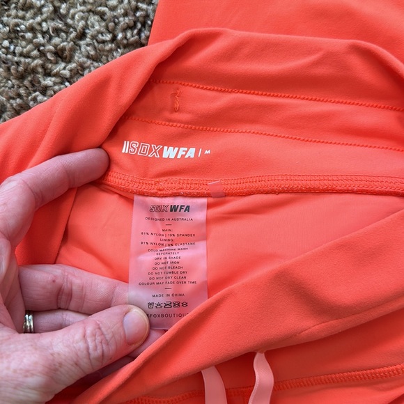 White Fox Orange High Waisted Leggings/Joggers Medium - Picture 10 of 14